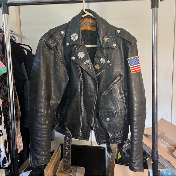 Harley Davidson 9/11 Remembrance Leather Jacket with Pins Size 40 - Picture 6 of 10